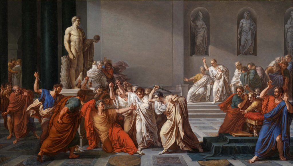 painting of Caesar being stabbed to death